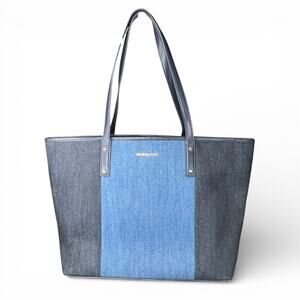 Michael Kors Two-Tone Blue Denim Tote